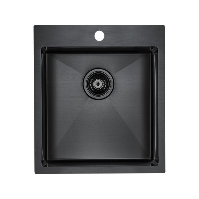 Мойка Paulmark Neckar PM804551-GM, вороненая сталь Мойка Paulmark Neckar PM804551-GM, вороненая сталь