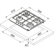 Варочная панель Franke FHSM 604 4G XS C (106.0554.390) газовая