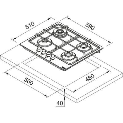 Варочная панель Franke FHSM 604 4G XS C (106.0554.390) газовая Варочная панель Franke FHSM 604 4G XS C (106.0554.390) газовая