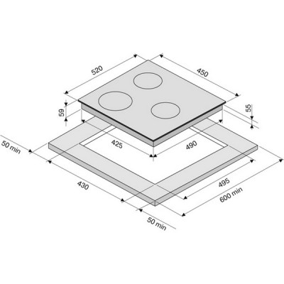 Варочная панель KRONA FORTE 45 BL индукционная Варочная панель KRONA FORTE 45 BL индукционная