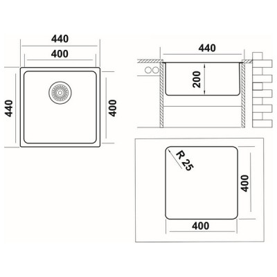 Мойка Ukinox Лофт LOB400.400 -GT10P Мойка Ukinox Лофт LOB400.400 -GT10P