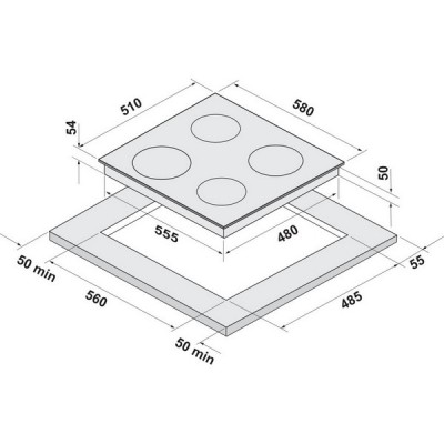 Варочная панель KRONA TELLER 60 BL/S K индукционная Варочная панель KRONA TELLER 60 BL/S K индукционная