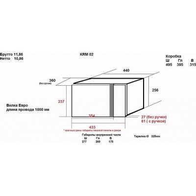 СВЧ - печь Krona QUANTUM 44 WH/IX СВЧ - печь Krona QUANTUM 44 WH/IX