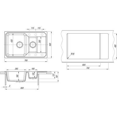Мойка Dr.Gans КАРДИНАЛ 760К белый Мойка Dr.Gans КАРДИНАЛ 760К белый