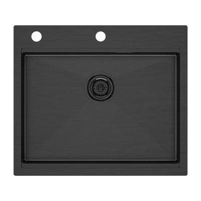 Мойка Paulmark Brim-pro PM705951-GM, вороненая сталь Мойка Paulmark Brim-pro PM705951-GM, вороненая сталь