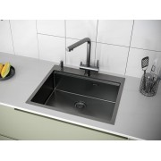 Мойка Paulmark Brim-pro PM705951-GM, вороненая сталь