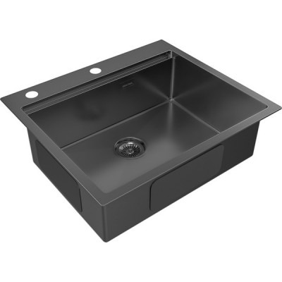 Мойка Paulmark Brim-pro PM705951-GM, вороненая сталь Мойка Paulmark Brim-pro PM705951-GM, вороненая сталь