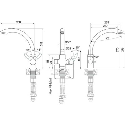 Смеситель Paulmark Essen Es213001-402, серый металлик Смеситель Paulmark Essen Es213001-402, серый металлик