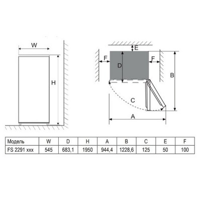 Холодильник Evelux FS 2291 DW Холодильник Evelux FS 2291 DW