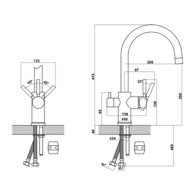Смеситель Florentina Клио нержавеющая сталь Смеситель Florentina Клио нержавеющая сталь