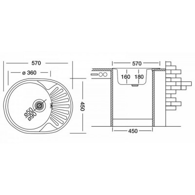 Мойка Ukinox Фаворит FAP570.450 -GT8K 2L Мойка Ukinox Фаворит FAP570.450 -GT8K 2L
