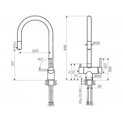 Смеситель Kuchenstern DRIM-FS нержавеющая сталь