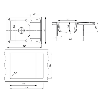Мойка Dr.Gans КАРДИНАЛ 640 дюна Мойка Dr.Gans КАРДИНАЛ 640 дюна