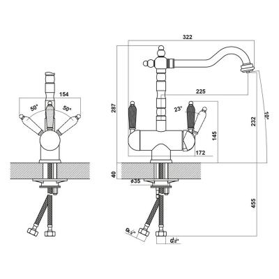 Смеситель Florentina Ария коричневый Смеситель Florentina Ария коричневый