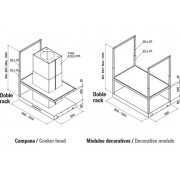 Вытяжка Pando I-894 DR/90+120 MODULO DCHA. NEGRO MATE V.1250 ECO