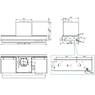 Вытяжка Falmec VIRGOLA NO-DROP TOUCH 90 Вытяжка Falmec VIRGOLA NO-DROP TOUCH 90
