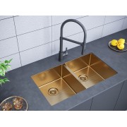 Мойка Paulmark Dopplet PM507844-BG, брашированное золото
