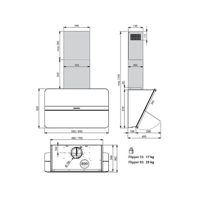Вытяжка Falmec FLIPPER WHITE 55 Вытяжка Falmec FLIPPER WHITE 55