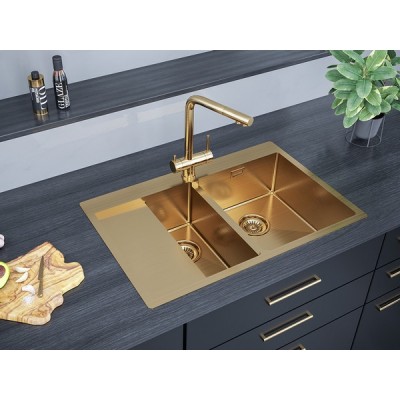 Мойка Paulmark Union PM537851-BGR, брашированное золото Мойка Paulmark Union PM537851-BGR, брашированное золото