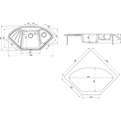 Мойка Florentina Капри антрацит Мойка Florentina Капри антрацит