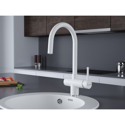 Смеситель Paulmark Heller He213218-431, матовый белый Смеситель Paulmark Heller He213218-431, матовый белый