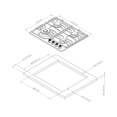 Варочная панель Kuppersberg FG 601 W Silver газовая Варочная панель Kuppersberg FG 601 W Silver газовая