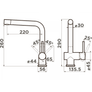 Смеситель Omoikiri Koriyama-BN нерж. сталь/нержавеющая сталь (4991005)