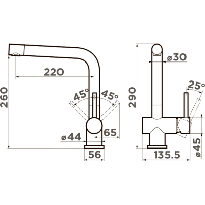 Смеситель Omoikiri Koriyama-BN нерж. сталь/нержавеющая сталь (4991005) Смеситель Omoikiri Koriyama-BN нерж. сталь/нержавеющая сталь (4991005)