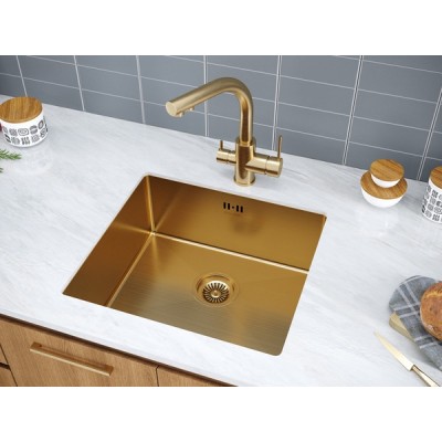 Мойка Paulmark Marx PM214844-BG, брашированное золото Мойка Paulmark Marx PM214844-BG, брашированное золото