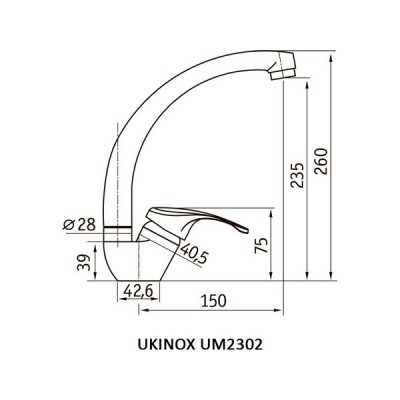 Смеситель Ukinox UM2302 STCR Смеситель Ukinox UM2302 STCR