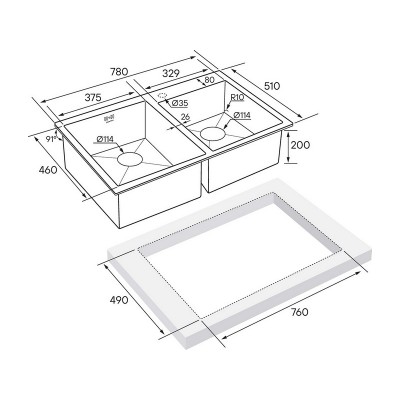 Мойка Paulmark Helfer PM237851-BS, брашированная нерж.сталь Мойка Paulmark Helfer PM237851-BS, брашированная нерж.сталь