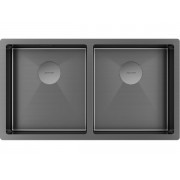 Мойка Paulmark Next 78/2 uni PM207844-GM, вороненая сталь