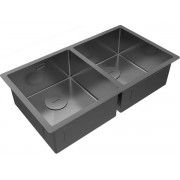 Мойка Paulmark Next 78/2 uni PM207844-GM, вороненая сталь