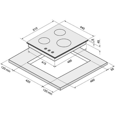 Варочная панель KRONA HAGEL 45 WH W газовая Варочная панель KRONA HAGEL 45 WH W газовая
