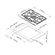 Варочная панель Kuppersberg FG 73 W газовая