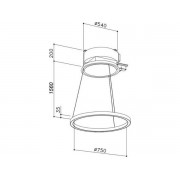 Вытяжка Pando SKYRING/54 NEGRO V.1130 ECO PLUS