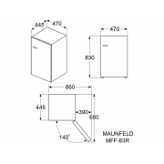 Холодильник MAUNFELD MFF83RBG