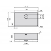Мойка Falmec Como 70 (врезной монтаж)