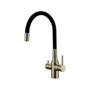 Смеситель Paulmark Salix Sa213419-BR, бронза, черный шланг
