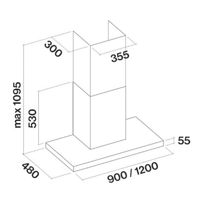 Вытяжка Falmec LUMINA NRS GLASS BLACK 90 Вытяжка Falmec LUMINA NRS GLASS BLACK 90