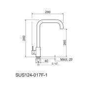 Смеситель Handmade SUS124-017F-1, нерж.сталь