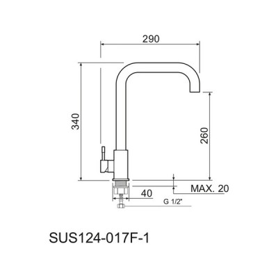 Смеситель Handmade SUS124-017F-1, нерж.сталь Смеситель Handmade SUS124-017F-1, нерж.сталь