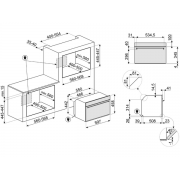 Духовой шкаф SMEG SO4302M1X компактный с СВЧ