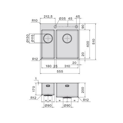 Мойка Falmec Garda 18+31 Мойка Falmec Garda 18+31