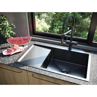 Мойка Paulmark Elde PM807851-GMR, вороненая сталь Мойка Paulmark Elde PM807851-GMR, вороненая сталь