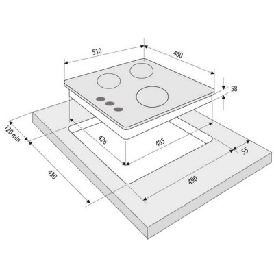 Варочная панель KRONA FIERO 45 BL газовая Варочная панель KRONA FIERO 45 BL газовая