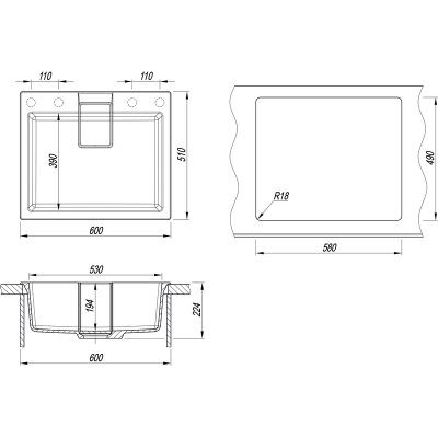 Мойка Florentina Ривьера 600 жасмин Мойка Florentina Ривьера 600 жасмин