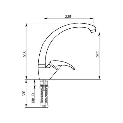 Смеситель Gamma Stone GS-007 темно-серый 309 Смеситель Gamma Stone GS-007 темно-серый 309