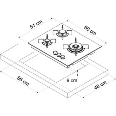 Варочная панель De Dietrich DPG3501B газовая Варочная панель De Dietrich DPG3501B газовая