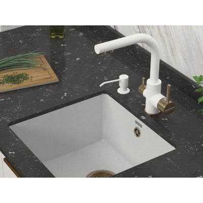 Смеситель Paulmark Essen Es213011-431BR, белый матовый-бронза Смеситель Paulmark Essen Es213011-431BR, белый матовый-бронза